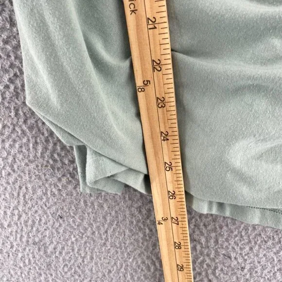 Soft Surroundings Top Womens Large Alondra Knit Green Surplice Stretch Ruched - Picture 8 of 9